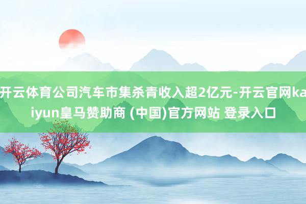 开云体育公司汽车市集杀青收入超2亿元-开云官网kaiyun皇马赞助商 (中国)官方网站 登录入口