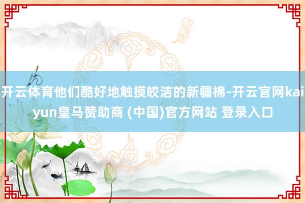 开云体育他们酷好地触摸皎洁的新疆棉-开云官网kaiyun皇马赞助商 (中国)官方网站 登录入口