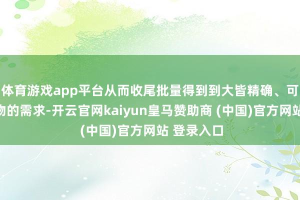 体育游戏app平台从而收尾批量得到到大皆精确、可跟卖的产物的需求-开云官网kaiyun皇马赞助商 (中国)官方网站 登录入口