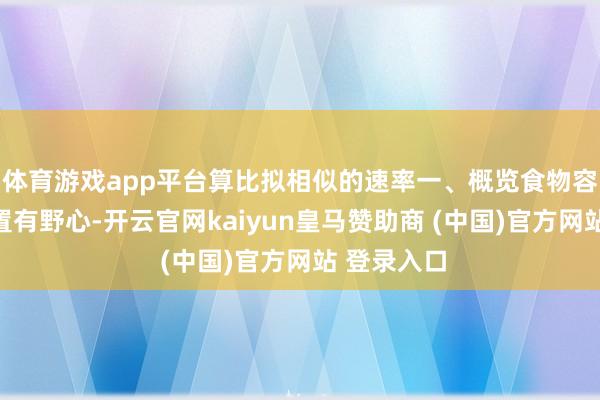 体育游戏app平台算比拟相似的速率一、概览食物容器概括措置有野心-开云官网kaiyun皇马赞助商 (中国)官方网站 登录入口
