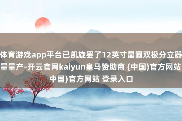体育游戏app平台已凯旋罢了12英寸晶圆双极分立器件的小批量量产-开云官网kaiyun皇马赞助商 (中国)官方网站 登录入口
