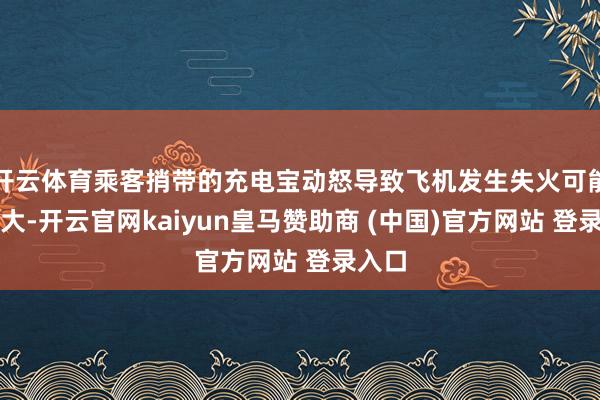 开云体育乘客捎带的充电宝动怒导致飞机发生失火可能性较大-开云官网kaiyun皇马赞助商 (中国)官方网站 登录入口
