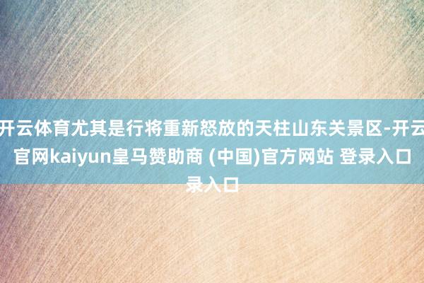 开云体育尤其是行将重新怒放的天柱山东关景区-开云官网kaiyun皇马赞助商 (中国)官方网站 登录入口